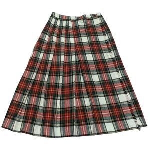 Vintage Century Boston Tartan Plaid Pleated Wrap Skirt Wool Blend Size 12 USA